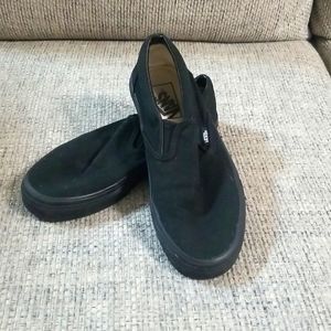 Womans  black slip on vans